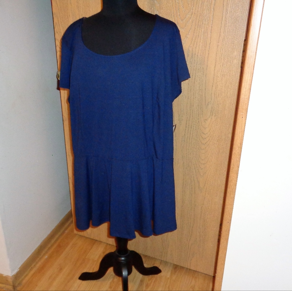 Pure Energy For Target Blue Top Zipper Back size 4X NWT